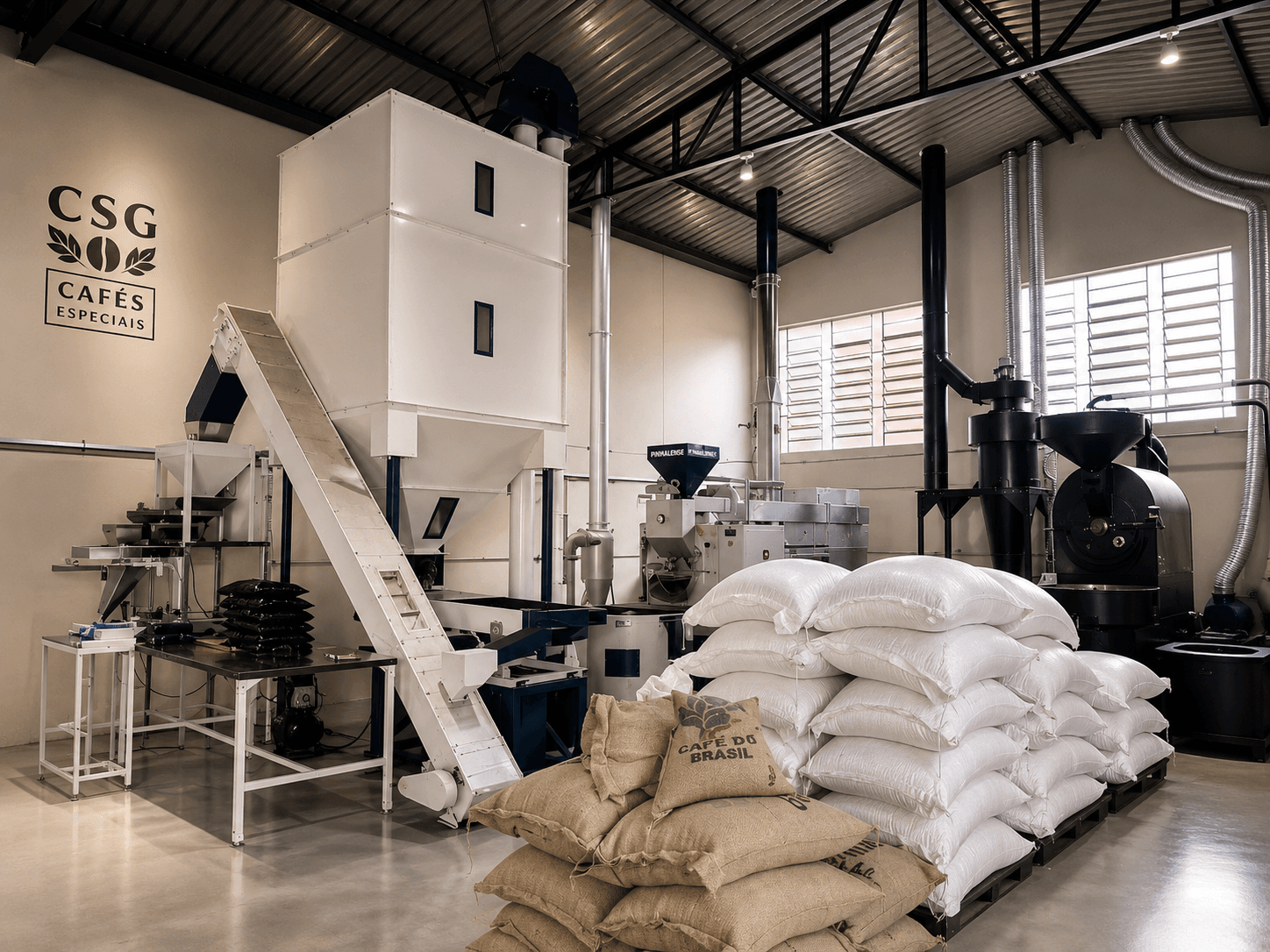Estrutura industrial da torrefação CSG